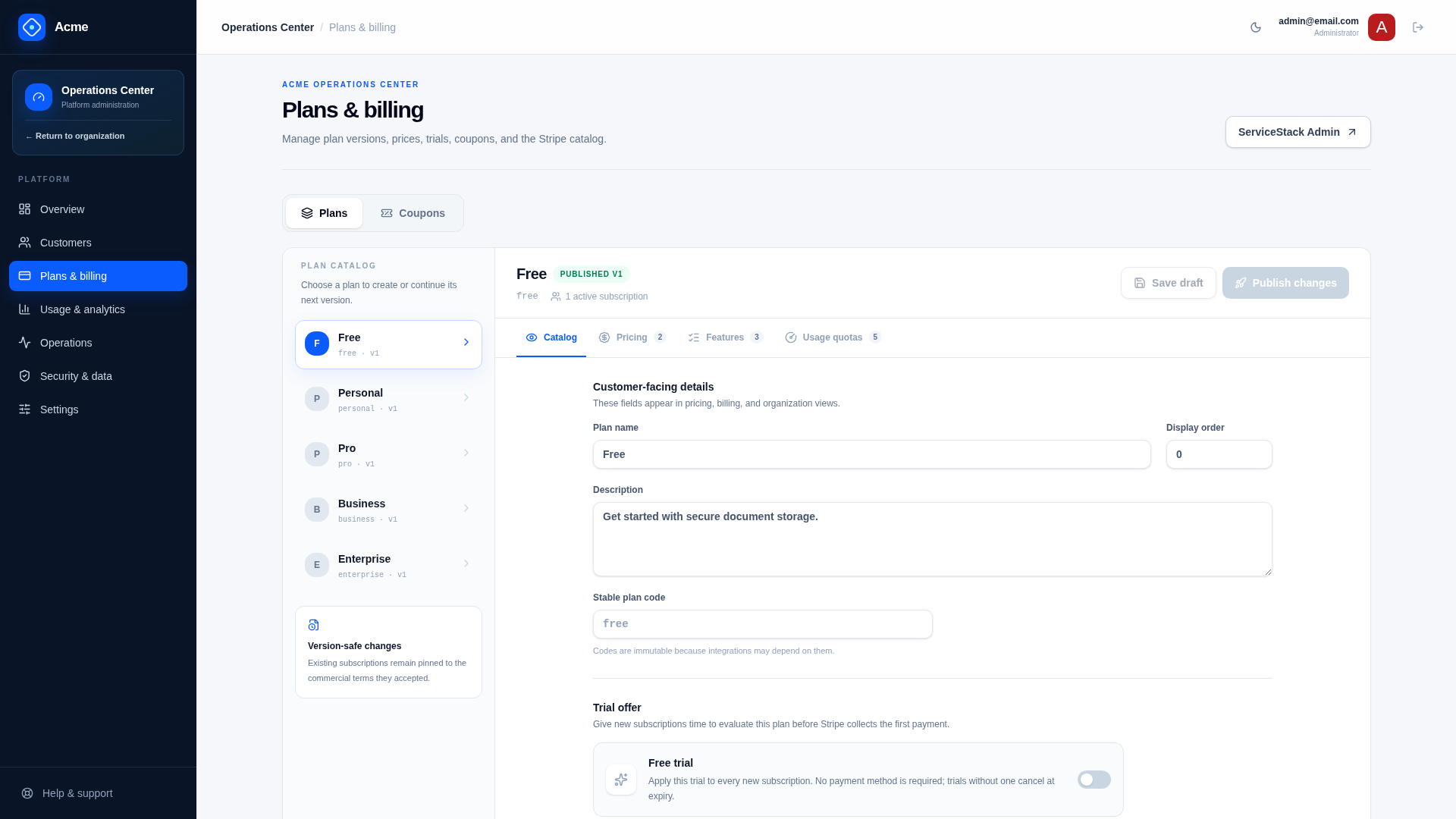 Trial Duration and Payment Policy
