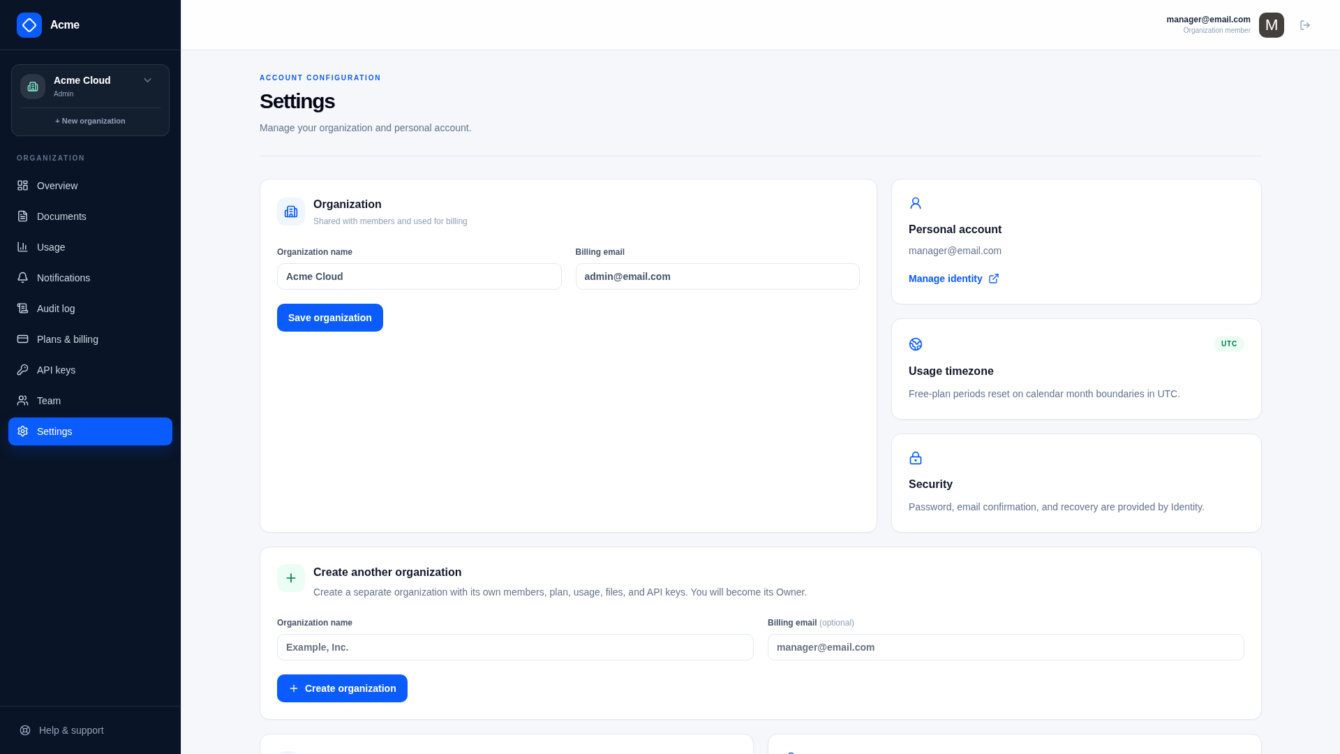 Customer Organization Navigation