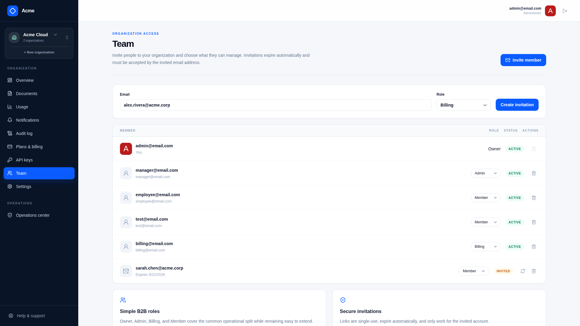 Invite Organization Member