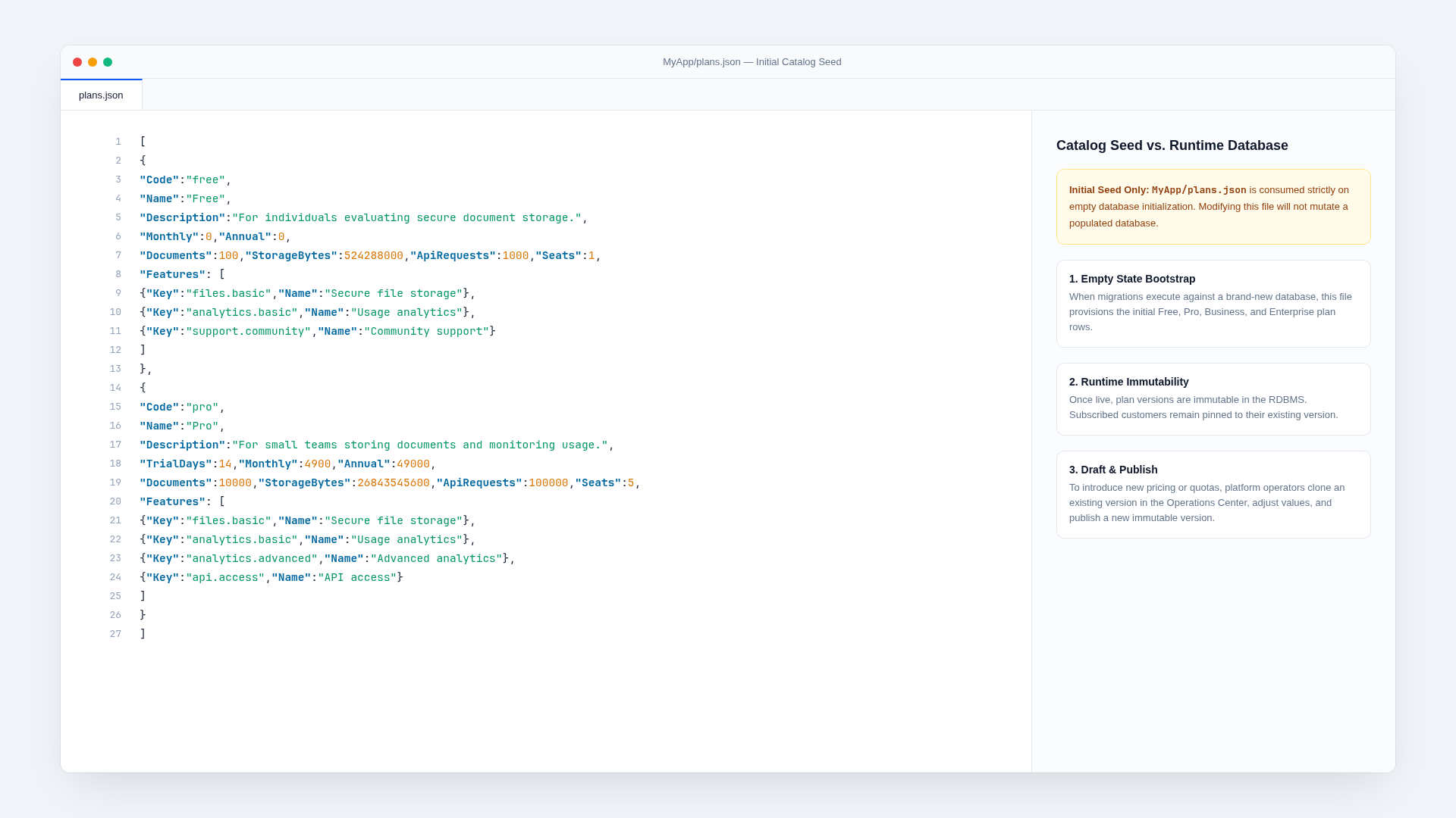 Initial Database Migration and Plan Seed