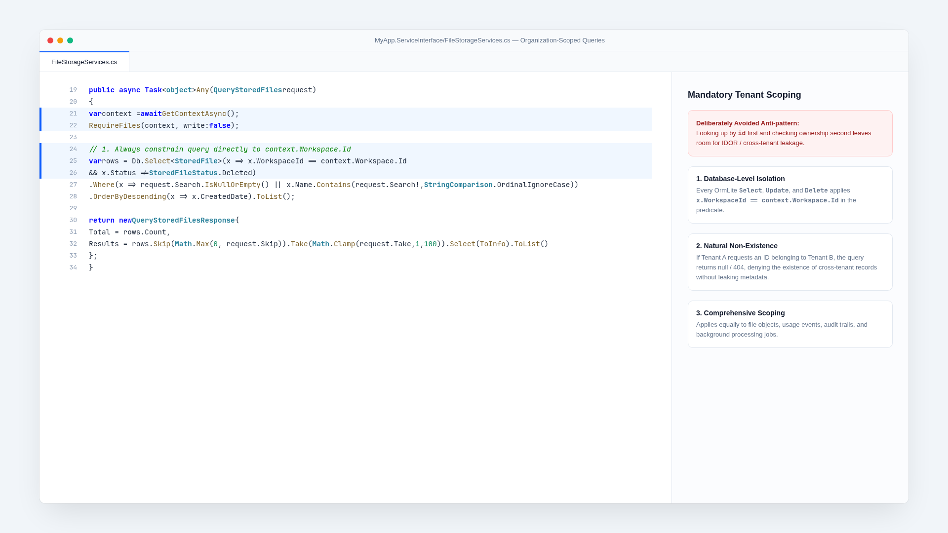 Tenant-Scoped Query Pattern