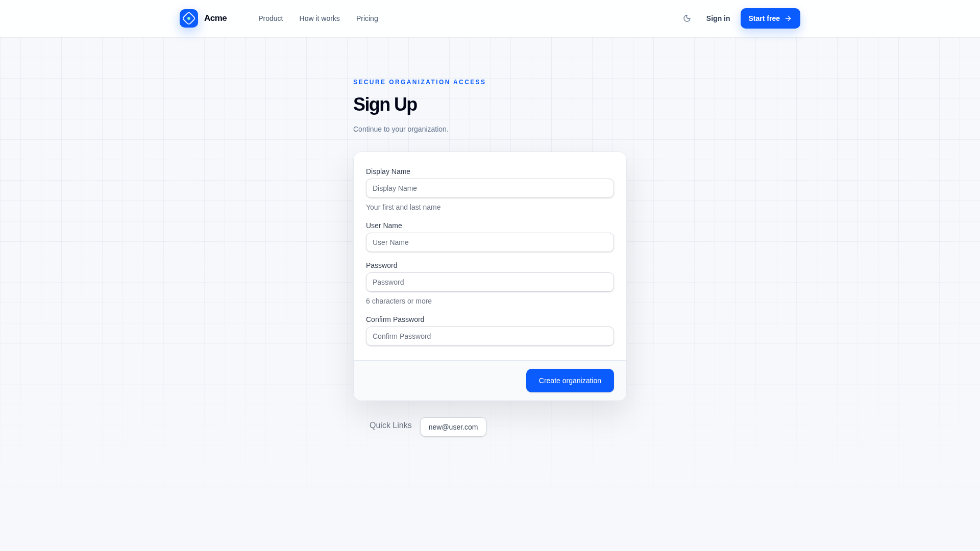 Sign In with Seeded Accounts